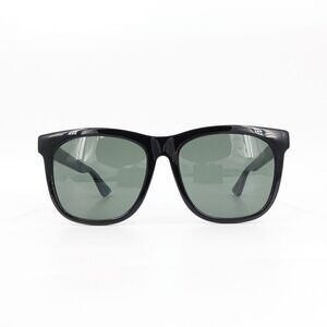 Gucci GG0057 Square Sunglasses Black Green OS